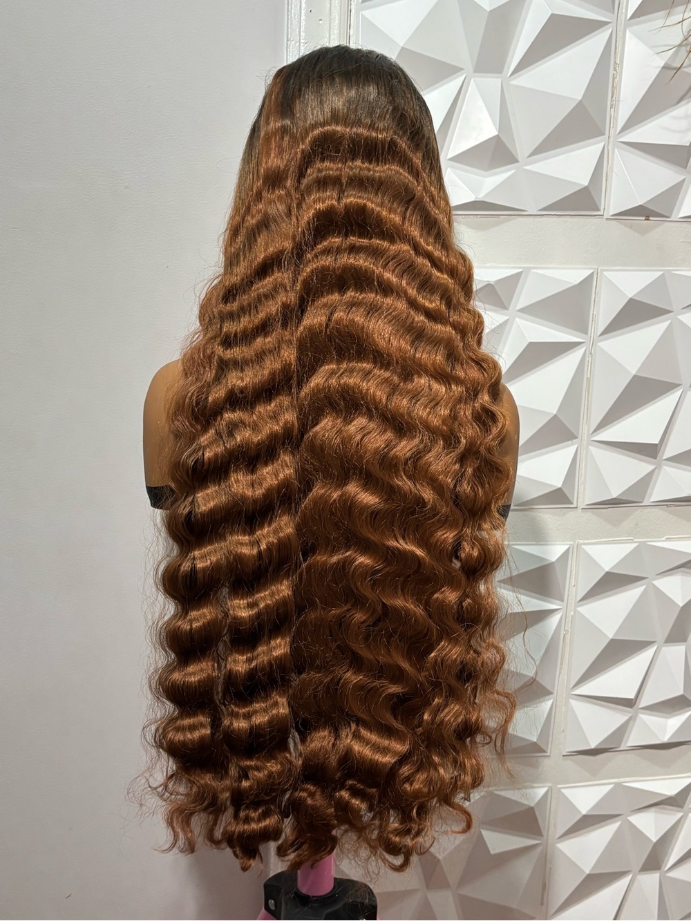 Long Deep Wave 5x5 Lace Closure Wig | Color 30 Brown with Dark Root | Heat-Safe